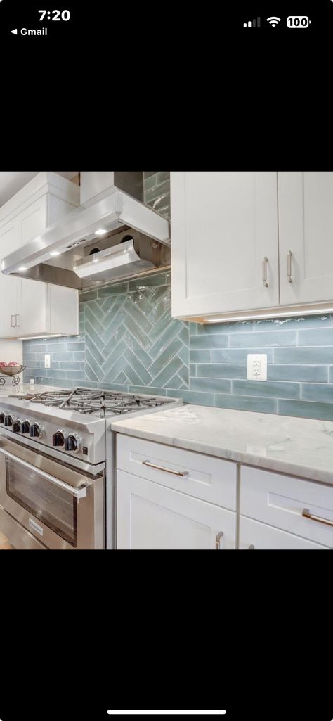 Teal Kitchen Backsplash, Small Kitchen Reno, Blue Backsplash Kitchen, Teal Cabinets, Neutral Backsplash Kitchen, Backsplash Kitchen White Cabinets, Backsplash With White Cabinets, Neutral Backsplash, Aqua Kitchen