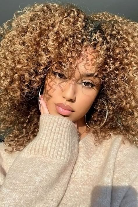 Blonde Highlights On Brown Curly Hair, Caramel Curly Hair, Honey Brown Curls, Short Curly Blonde, Hair Chart, Curly Color, Dyed Curly Hair, Highlights Curly Hair, Honey Brown Hair