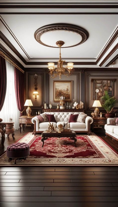 15 Gorgeous Rug Colors for Your White Couch Makeover 52 Royal Living Room Interior Design, Royal Drawing Room Interior Design, Luxury Living Room Old Money, Old Money Mansion Living Room, Elegant Gold Fabric For Traditional Drapes, French Living Room Decor, Tuscany House, Couch Makeover, Classy Rooms