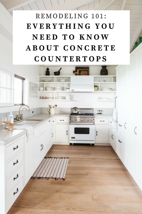 Concrete Kitchen Countertops, Concrete Counters, White Concrete Countertops, Kitchen Remodel Countertops, Diy Kitchen Countertops, Concrete Countertops Kitchen, Kitchen Countertop Materials, Diy Concrete Countertops, Kabinet Dapur