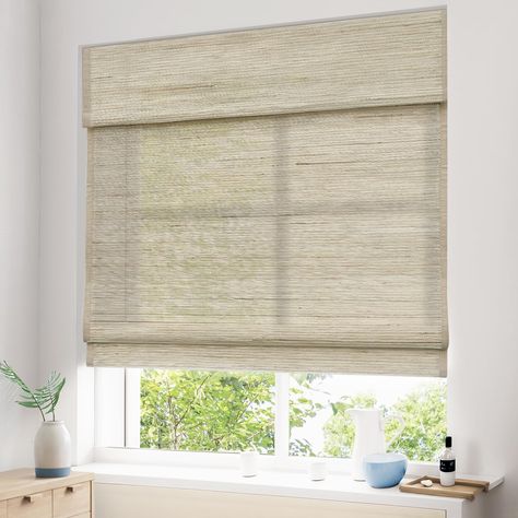 PRICES MAY VARY. [Elegant Roman Blinds] - Choose Pasoun's modern roman blinds to decorate your room, they will enhance the overall style. Dimensional classic style and natural materials complement each other, makes it elegant and functional. You can also choose from different colors, linings and bindings to customize and create your own masterpiece. [HANDMADE ORGANIC FABRIC] - Our cordless roman shades use natural fiber fabrics and unique craftsmanship, which reflect the unique climate and sun e Modern Roman Blinds, Roman Shades Living Room, Fabric Roman Blinds, Shades For Windows, Light Filtering Shades, Cordless Roman Shades, Flat Roman Shade, Custom Roman Shades, Indoor Window