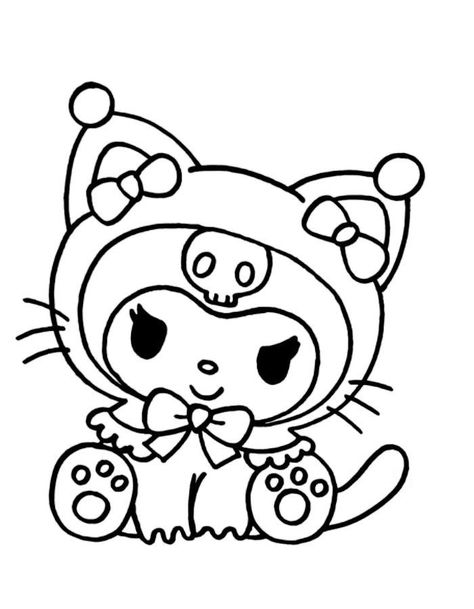 Print this free coloring page and have some fun with your favorite Sanrio characters! Kuromi and Hello Kitty are waiting for you to bring their world to life with your colored pencils.    #coloringpage #kuromisonkawaii #hellokitty #sanrio #cute #kawaii #art #craft #kids Hello Kitty And Kuromi Drawing, Kuromi Coloring Page, Sanrio Coloring Pages, Hello Kitty Colouring, Hello Kitty Coloring Pages, Kitty Coloring Pages, Hello Kitty Colouring Pages, Star Coloring Pages, Valentine Coloring Pages