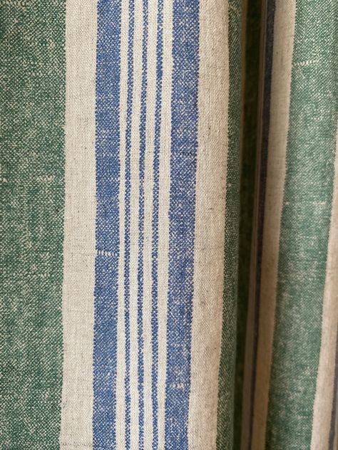 Set of 2 Linen Stripe Curtains Green Blue Striped Modern Vintage Vibe Curtains Washed Natural Linen Drape Panels Bedroom Kids Room Curtains - Etsy Blue And Green Boys Room, Kids Bedroom Curtains, Light Green Curtains, Charleston Kitchen, Nursery Curtains Boy, Ticking Stripe Curtains, Green Kids Rooms, Boys Room Curtains, Green Boys Room