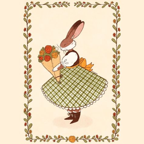 🐇💐 Happy Easter weekend! . (Let's ignore Instagram's ugly crop alright? 🥹 ) . . #easterillustration #bunnyillustration #springflowers #cottagecore #cozyart #cuteart #bunnycharacter #floralillustration #art Happy Easter Weekend, Easter Illustration, Patterns Wallpaper, Rabbit Art, Easter Weekend, Illustrators On Instagram, Cute Patterns Wallpaper, Dreamy Art, Kids Branding