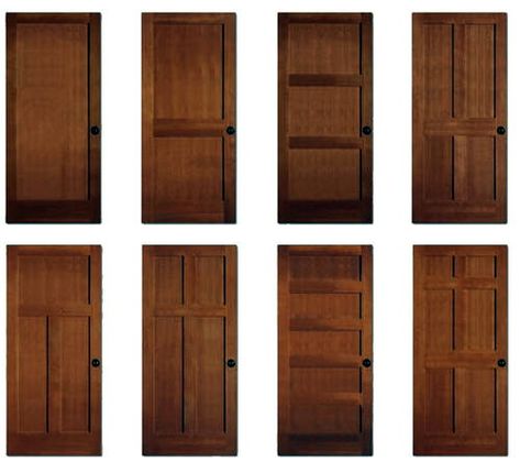 Another type of hinged, single leaf door, not smooth, but rather consisting of panels, as the picture above shows, you could have single-panel, double panel ... Craftsman Style Interior Doors, Craftsman Interior Doors, Craftsman Style Interior, Craftsman Interiors, Chicago Bungalow, Real Estate Terms, Door Types, Black Interior Doors, Craftsman Interior