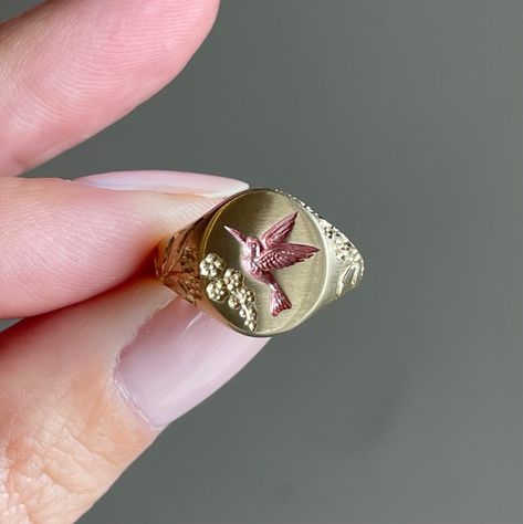 Castro Smith, Hummingbird Ring, Iridescent Ceramic, Hummingbird Jewelry, Pink Iridescent, Ceramic Rings, Funky Jewelry, Jewelry Lookbook, I Love Jewelry