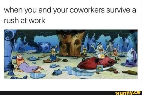 when you and your coworkers survive a rush at work – popular memes on the site iFunny.co #rush #celebrities #coworkers #survive #rush #work #pic Waitress Humor, Restaurant Memes, Server Humor, Restaurant Humor, Server Memes, Retail Humor, Server Life, Workplace Humor, Funny Work