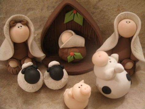 31 #Spectacular Nativity #Scenes for Your #Christmas Decor #Collection ... Fimo Kawaii, Polymer Clay Ornaments, Christmas Clay, Polymer Clay Christmas, Nativity Crafts, Clay Ornaments, Facepaint, Christmas Nativity, Polymer Clay Projects