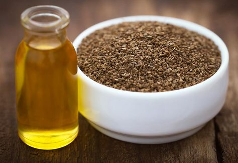 Ajwain seeds and oil Home Remedies For Indigestion, Indigestion Remedies, Hair Oil Recipe, Oregano Oil Benefits, Essential Oils For Colds, Oregano Oil, Healthy Herbs, Healthy Benefits, Oil Benefits