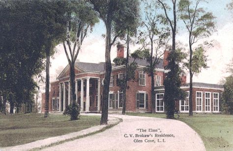 The Elms, Clifford V. Brokaw Residence, Glen Cove, Long Island, NY Gatsby Mansion, Old Westbury, Jay Gatsby, Mansion Exterior, Glen Cove, The Gilded Age, Old Mansions, Gilded Age, The Great Gatsby