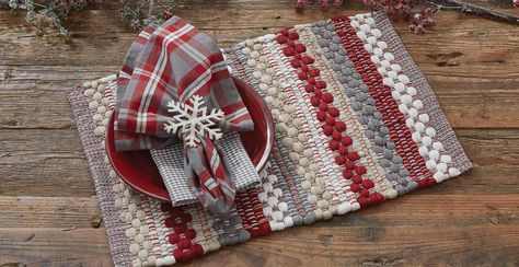 Welcome to Park Designs & Split-P! Weaving Patterns Loom, Kitchen Placemats, Farmhouse Holiday, Park Designs, Christmas Table Runner, Cotton Set, Placemat Sets, Vintage Country, Weaving Patterns