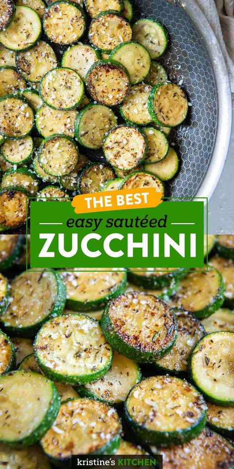 This easy sauteed zucchini is the best simple summer side dish! With garlic, seasonings and Parmesan cheese, you'll love this healthy zucchini recipe. Sauteed Zucchini Recipes, Sauteed Zucchini And Squash, Healthy Squash Recipes, Sautéed Zucchini, Sauteed Squash, Best Zucchini Recipes, Zucchini Side Dishes, Zucchini Recipes Healthy, How To Cook Zucchini