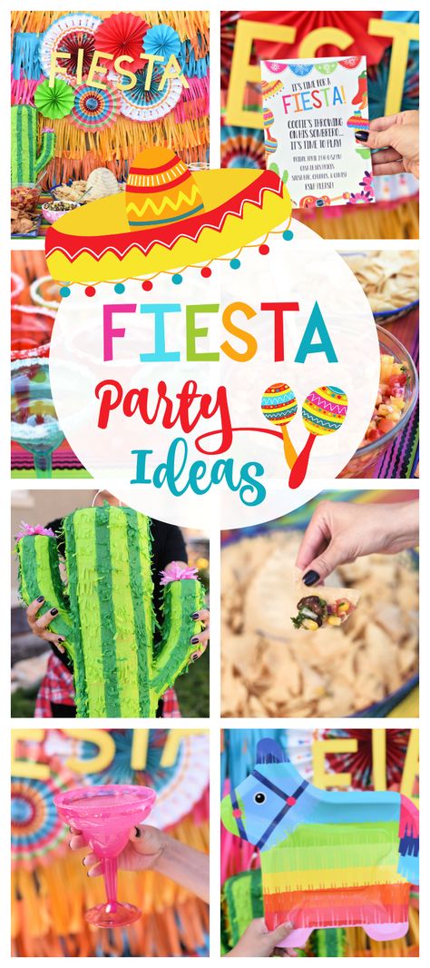 Tacobar Party, Fiesta Party Ideas, Fiesta Theme Party Decorations, Fiesta Party Food, Mexican Fiesta Party Decorations, Mexican Themed Party, Mexican Theme Party Decorations, Themed Party Ideas, Mexican Birthday Parties