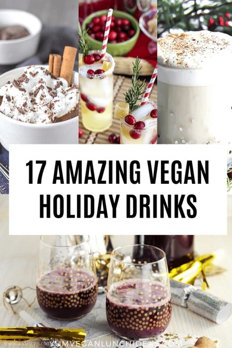 These delicious vegan christmas drinks are the perfect way to bring in the season. Whether you are in the mood for a vegan hot chocolate, a vegan egg nog, or cider and sangria, we've got the best recipes here. || Vegan Christmas Drinks || Vegan Recipes || Plant Based || Vegan Christmas Recipes || Vegan Holiday Recipes || #yumveganblog #vegan #veganrecipes #christmasrecipes #vegandrinks #vegancocktails Vegan Holiday Cocktails, Vegan Holiday Drinks, Hazelnut Hot Chocolate, Hot Chocolate Baileys, Vegan Baileys, Vegan Hazelnut, Hot For Food, Vegan Cocktails, Vegan Eggnog