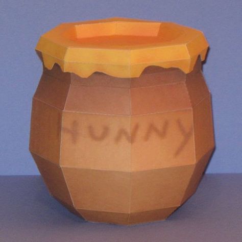 A papercraft blog featuring sci-fi, geek, and pop culture themed paper models. Winnie The Pooh Hunny Pot, Pooh Hunny Pot, Winnie The Pooh Hunny, Kingdom Hearts Birth By Sleep, Birth By Sleep, Hunny Pot, Bee Invitations, Cooler Painting, Sorority Canvas