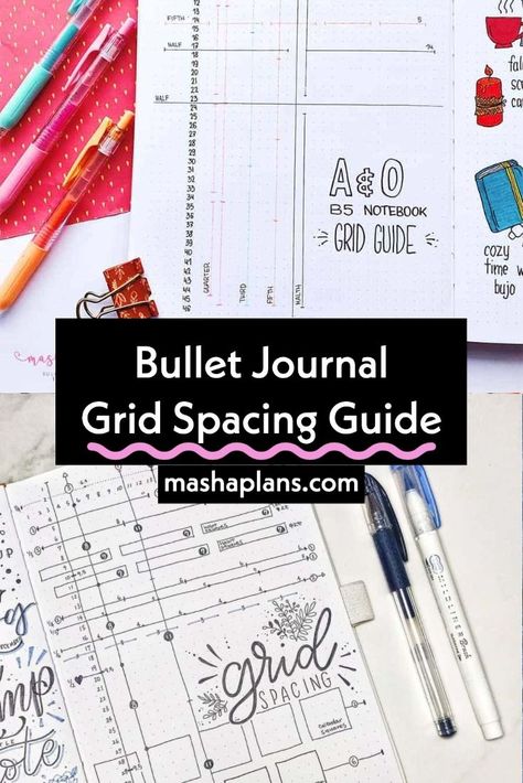 Bullet Journal Grid Spacing, Grid Spacing Guide, Bullet Journal Grid, Bullet Journal Pages, Creating A Bullet Journal, Bullet Journal How To Start A, Grid Journals, Bullet Journal Hacks, Weekly Spread