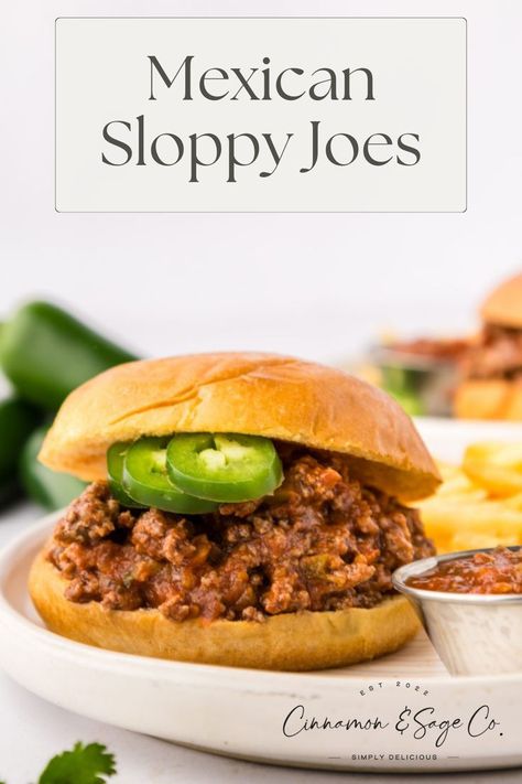 Mexican Sloppy Joes Spicy Sloppy Joe Recipe, Mexican Sloppy Joes, Spicy Sloppy Joes, Loose Meat, Sloppy Joes Recipe, Sloppy Joe, Dinner Recipes Easy Quick, Family Dinner Recipes, Weeknight Dinner Recipe