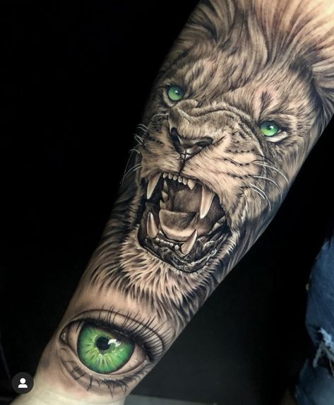 Green Eyes Tattoo, Lion Leg Tattoo, Eye Tattoo, Leg Tattoos, Green Eyes, Jesus, Tattoos, Green, Pins