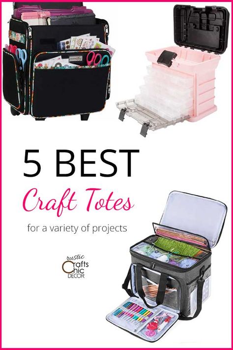 Crafting On The Go Tote Review - Rustic Crafts & Chic Decor Cricut Carrying Case, Functional Crafts, Craft Retreat, Rustic Decorating, Totes Ideas, Rolling Tote, Craft Tote, Upcycling Ideas, Rustic Crafts