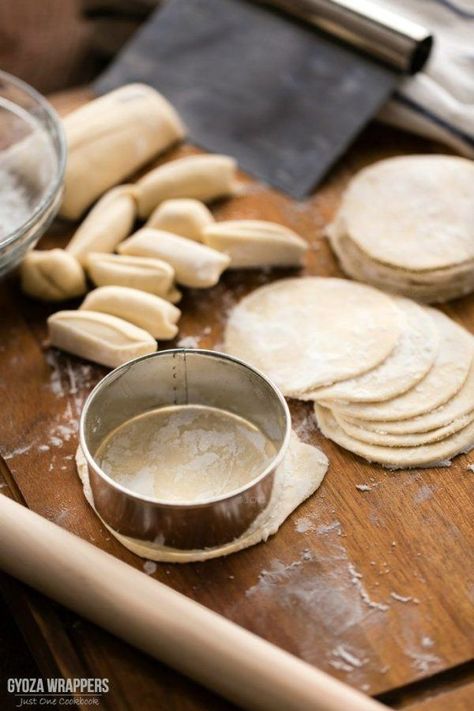 Have you tried making gyoza wrappers from scratch? All you need is salt, water, and flour! It’s that easy. You can either follow the written recipe or watch the cooking video  for visual instructions. And enjoy this fun, rewarding process! #dumplingwrapper #gyozawrappers #gyozarecipes | Easy Japanese Recipes at JustOneCookbook.com Diy Gyoza, Gyoza Wrapper Recipe, Yakimeshi Recipe, Gyoza Wrappers, Homemade Gyoza, Kitchenaid Pasta, Recipe Japanese, Just One Cookbook, Easy Japanese Recipes