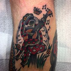 FROG & TOAD TATTOO on Pinterest | Frog Tattoos, Frogs and Tattoos ... Frog Guitar Tattoo, Frog Playing Guitar Tattoo, Traditional Toad Tattoo, Frog Playing Banjo Tattoo, Jacob Tattoo, Toad Tattoo, Trad Tattoos, Neo Tattoo, Frog Tattoo