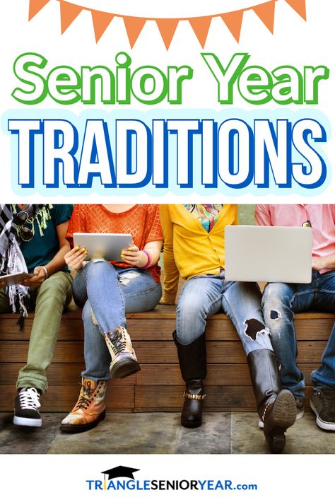 The most popular and common high school senior year traditions. Which ones does your school celebrate? #senioryear #classof2021 #senioryearideas #senioryearactivities High School Senior Celebration Ideas, Senior Celebration Ideas High Schools, Senior Days Ideas, Junior Year Activities, Senior Class Gift Ideas, Seniors Activities Ideas High School, Senior Year Countdown Ideas, Senior Week Activities, Senior Year Event Ideas