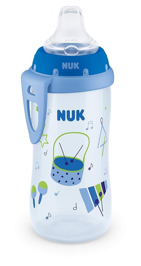 Active cup is designed for easy bottle to cup transition. Spill-Proof spout designed to be gentle on gums. 100% leak-proof and spill-proof guaranteed. Ultra lightweight with convenient clip for easy carrying. 10-Ounce cup comes in adorable blue turtle pattern. Nuk Sippy Cup, Graco Baby, Car Seat Stroller, Sippy Cups, Blues Music, Sippy Cup, Baby Bottles, Sesame Street, Soft Silicone