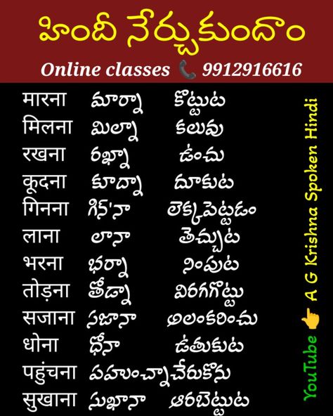 Learn Hindi through Telugu Learn Hindi Through Telugu, Hindi Learning For Beginners Telugu, Spoken Hindi, Hindi Learning, Earth Activities, Hindi Language Learning, English Transition Words, Learn Hindi, Work Sheet