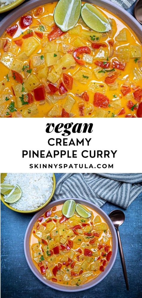 Thai Pineapple Curry, Pineapple Curry Recipe, Crock Pot Curry, Thai Food Menu, Thai Red Curry Paste, Pineapple Curry, Thai Curry Recipes, Plant Based Diet Recipes, Veggie Dinner