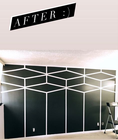 Diamond/Cube accent wall, perception is everything Diamond Mural, Bedroom Accent Wall, Wall Paint Patterns, Paint Patterns, Accent Wall Bedroom, Bedroom Accent, Living Room Ceiling, Accent Walls, Geometric Wall