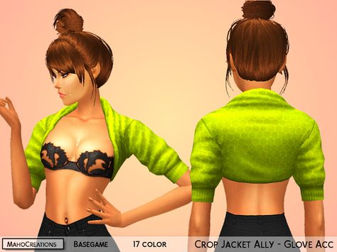 MahoCreations' Ally Crop Jacket - Accessory Glitter Eyebrows, Sports Party Outfit, Cc Sims4, Sims 4 Cc Skin, Sims4 Clothes, Female Shorts, Sims Community, Sims 4 Cc Finds, Sims 4 Clothing