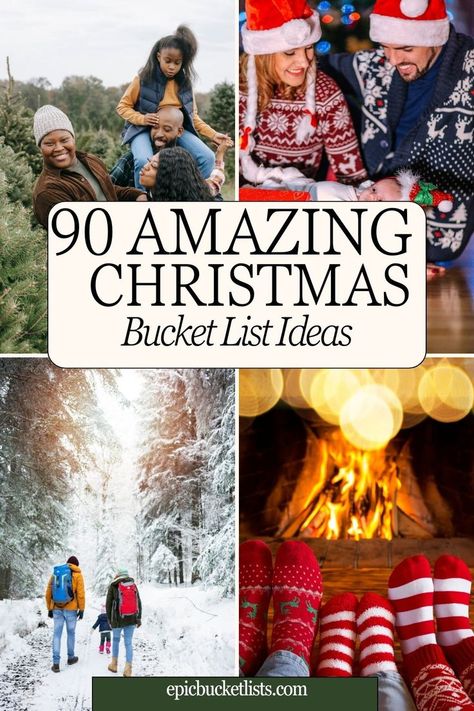 Christmas Bucket List Ideas Things To Do On The Holidays, What To Do During Christmas Break, Fun Things To Do During Christmas Time, Christmas Break Bucket List, Holiday Things To Do, What To Do For Christmas, Christmas Bucket List Ideas, Things To Do At Christmas, Holiday Bucket List