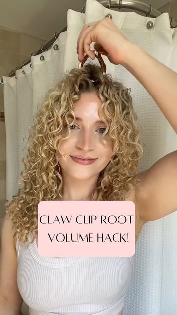 Hair Volume Tricks, Root Volume, Fine Curly Hair, Grey Curly Hair, Be My Last, Hair Design, Roots Hair, Volume Hair, Claw Clip