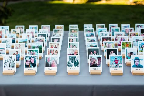 Wedding Table Assignments, Wedding Photo Display, Table Assignments, Tafel Decor, Creative Wedding Photo, Polaroid Pictures, Rustic Country Wedding, Beach Theme Wedding, Seating Chart Wedding