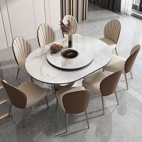 Daining Tebel Design Morden, Daining Tebel, Tebel Design, Loose Furniture, Marble Top Dining Table, Dinning Room Design, Induction Cooker, Marble Dining, Dining Table Marble