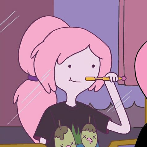 Princess Bubblegum, A Girl, Mirror, Hair, Pink