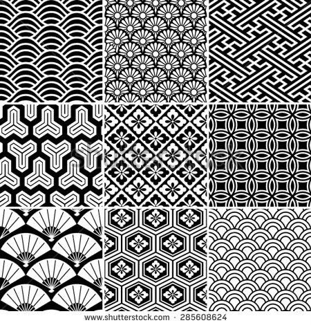 Tato Mandala, Motif Art Deco, Muster Tattoos, Art Deco Patterns, Japanese Textiles, Japanese Patterns, Pattern Tattoo, Tattoo Pattern, Zentangle Patterns