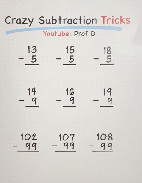 How To Subtract, Subtraction Tricks, Maths Tricks, Teaching Math Strategies, Math Subtraction, Math Strategies, Simple Math, Math Tricks, 1st Grade Math