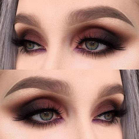 Fall Makeup For Hooded Eyes, Makeup For Dark Purple Dress, Alt Wedding Makeup, Extreme Make-up, Eye Makeup Glitter, Vampire Ball, Classic Makeup Looks, Happy Clown, Smoked Eyes