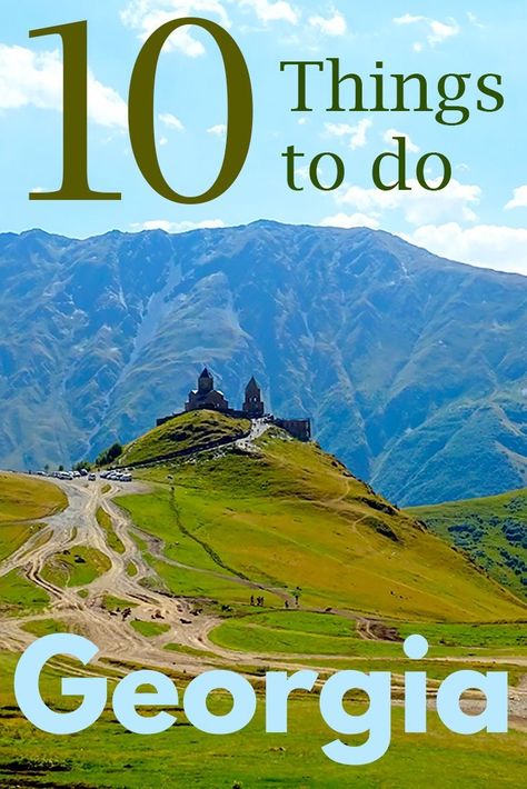 10 of best things to do in Georgia, the country: You probably don't know it yet, but you need to travel to Georgia, the country! However, this country is still being discovered by mass tourism and even backpackers, but it is What To Do In Georgia, Georgia Tourist Attractions, Travel Outfit Summer Airport, Things To Do In Georgia, Bucket List Europe, Georgia Trip, Frugal Travel, Travel Georgia, Unique Culture