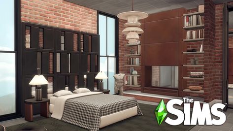 1010 Alto Apartment | The Sims 4 Speed Build | Patreon Alto Apartments Sims 4, Modern Industrial Apartment, Sims 4 Speed Build, Sims Packs, Industrial Apartment, Closet Collection, Modern Canvas Art, Sims 4 Build, Soho House