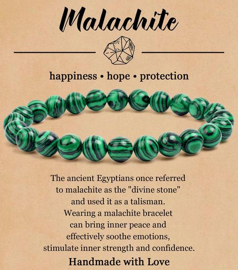 PRICES MAY VARY. 【Natural Crystal Bracelet】 The malachite bracelet is very unique and beautiful. Wearing a malachite bracelet can make people relax, judge things more clearly and accurately, and promote career success. 【Perfect Healing Bracelet】 Embrace the vibrant and harmonizing vibes of natural crystal stone. Natural stone bracelet can promote balance, allowing you to navigate life with confidence and enthusiasm. May wearing this spiritual crystal bracelet brings you some healing energy. 【Gem Turquoise Stone Jewelry, Semi Precious Stone Bracelet, Spiritual Bracelets, Healing Stones Jewelry, Malachite Bracelet, Healing Gemstone Bracelets, Crystals Healing Properties, Healing Crystal Jewelry, Crystal Healing Stones