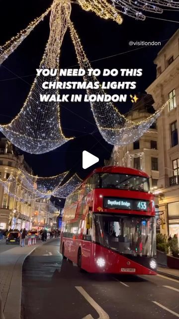 VISIT LONDON on Instagram: "You have to take this walk if you’re visiting London this festive season. Explore London’s most festive streets and experience the magic of the city’s Christmas lights on this must-do walking route. From Oxford Street to South Bank, this route is ideal for anyone who wants to tick off most of London’s stunning decorations in one day. Save this video for your next visit to London. 📍Central London #LetsDoLondon #VisitLondon" London Central, Visiting London, Battersea Power Station, Walks In London, Piccadilly Circus, Visiting England, Walking Routes, South Bank, London Bus