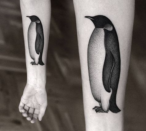 Tattoo 2015, Polish Tattoos, Penguin Tattoo, Art Couple, Arm Tattoos, Best Tattoo Designs, Black Ink Tattoos, Forearm Tattoos, Blackwork Tattoo