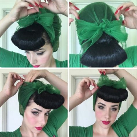 Knotted Braid, 50s Hair, Rockabilly Makeup, 50s Makeup, Face Hairstyles, Retro Updo, Vintage Hairstyles Tutorial, Eyebrow Shapes, Animal Makeup