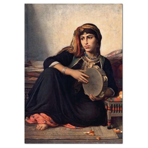 Tamborine girl Saudi Art, Sarah Sadeq, Aesthetic Models, Arab Art, Egyptian Women, Arabian Art, Historical Painting, Mary Magdalene, Sacred Feminine