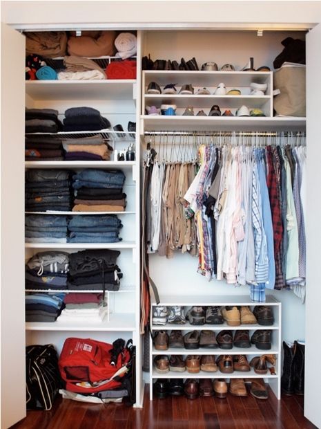 College Closet Organization, Mens Closet Organization, Mens Closet, Bathroom Closet Organization, Bedroom Closet Storage, Organization Closet, Ikea Closet, Closet Shelf Organization, Clothes Closet Organization