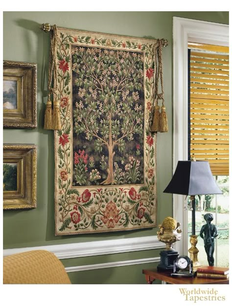 Tree Of Life Tapestry, Romantic Clothing, William Morris Patterns, Tapestry Hanging, Reproduction Furniture, William Morris Art, William Morris Designs, Wall Rug, Wall Carpet