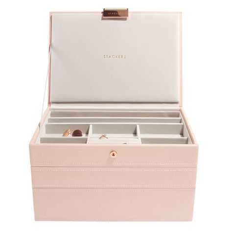 Jewelry Organizer Drawer, Stackers Jewellery, Classic Jewellery, Premium Jewelry, Jewelry Drawer, Hanging Jewelry Organizer, Stackable Jewelry, Rose Pale, The Container Store