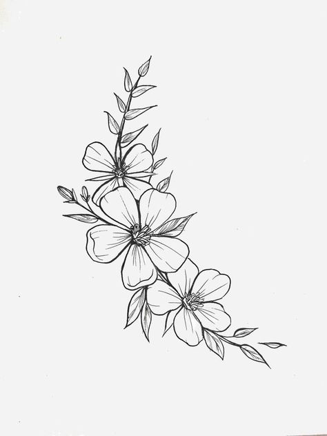 Flower Tattoo Drawings, Tattoo Zeichnungen, Flower Drawing Design, Floral Tattoo Design, Tiny Tattoo, Flower Sketches, Tattoos Designs, 문신 디자인, Flower Tattoo Designs